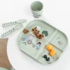 Niños Done by Deer Set Vajilla con Ventosa Foodie Tiny Farm Green