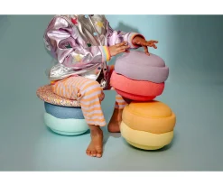 Niños Stapelstein Set Colores Rainbow Pastel 6+1 Board Super Confetti Nuevo