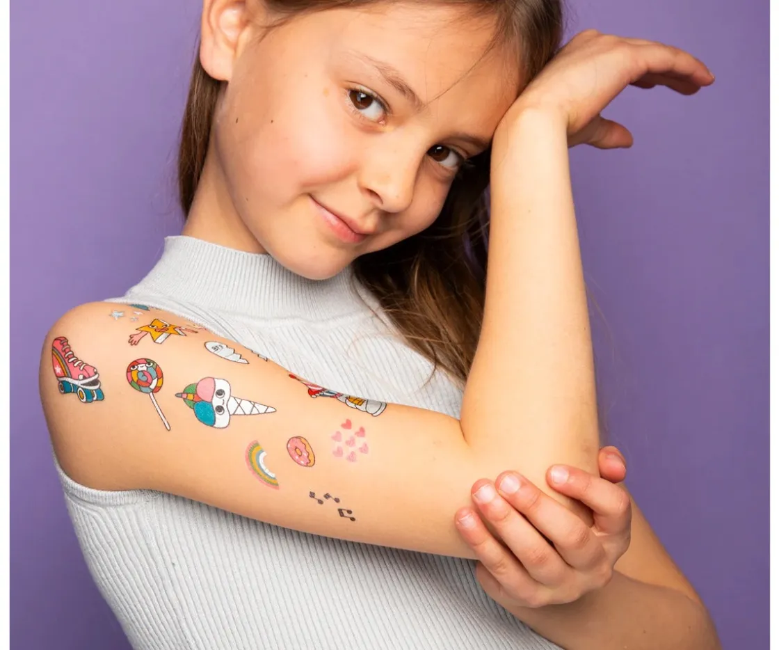 Omy Tatuajes Unicornio Lily Neón^Niños Pintura De Uñas, Brillos Y Tattoos