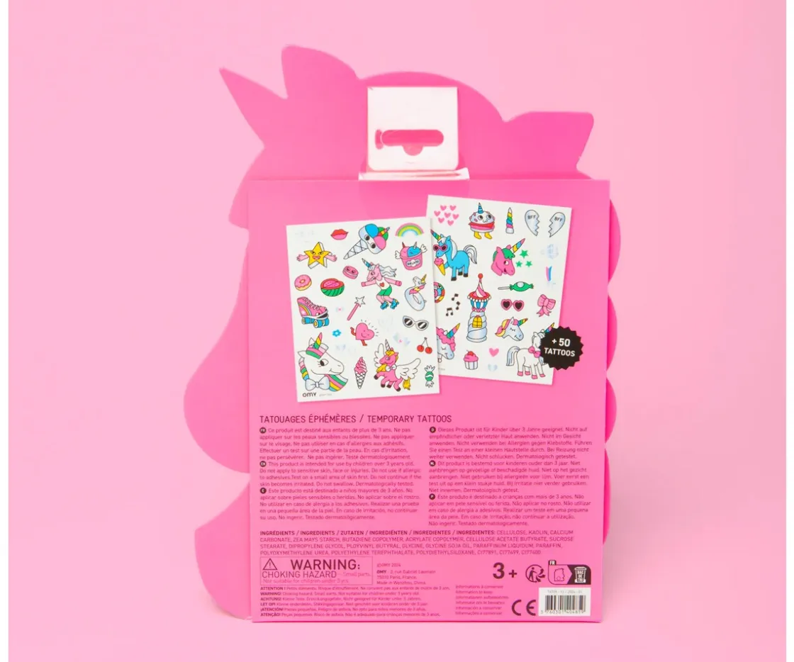 Omy Tatuajes Unicornio Lily Neón^Niños Pintura De Uñas, Brillos Y Tattoos