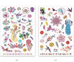 Djeco Tatuajes Pájaros Brillantes^Niños Pintura De Uñas, Brillos Y Tattoos