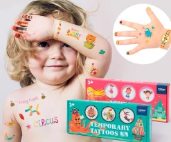 MiDeer Tatuajes Temporales Piratas^Niños Pintura De Uñas, Brillos Y Tattoos