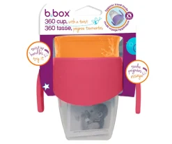 b.box Taza Aprendizaje 360º con Cierre Hermético y Asas Strawberry Shake