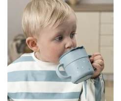 Done by Deer Taza de Aprendizaje Happy Dots Blue^Niños Vasos Para Bebés Y Niños