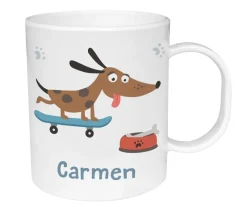Tutete Taza de Plástico Personalizada Skater Dog
