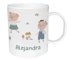 Tutete Taza de Plástico Personalizada The Three Little Pigs^ Colecciones Vuelta Al Cole