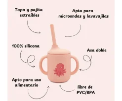 Sassi Taza de Silicona con Pajita Pulpo 120ml