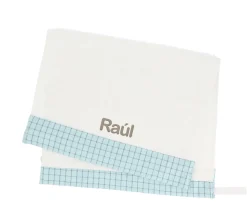 Cristina de Jos'h Toalla Guardería Nordic Check Blue Personalizable^ Toallas De Guardería