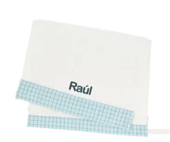 Cristina de Jos'h Toalla Guardería Nordic Check Blue Personalizable^ Toallas De Guardería