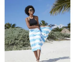 Dock & Bay Toalla Playa Extra Large Microfibra Cabana Azul Pastel Personalizable