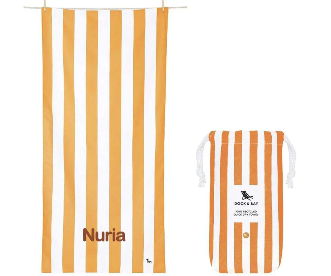 Dock & Bay Toalla Playa Extra Large Microfibra Cabana Ipanema Naranja Personalizable^ Regalos Para Madres