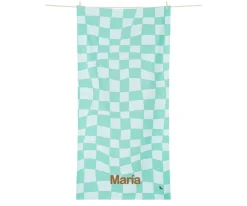 Dock & Bay Toalla Playa Extra Large Microfibra Summer Check Verde Personalizable
