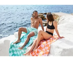 Dock & Bay Toalla Playa Extra Large Microfibra Summer Check Verde Personalizable