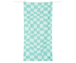 Dock & Bay Toalla Playa Large Microfibra Summer Check Verde Personalizable