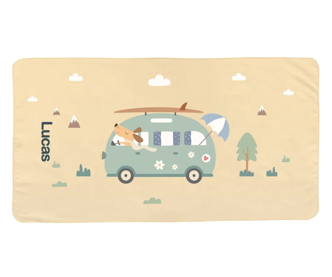 Niños Monnëka Toalla Playa Microfibra Surf Van Personalizable