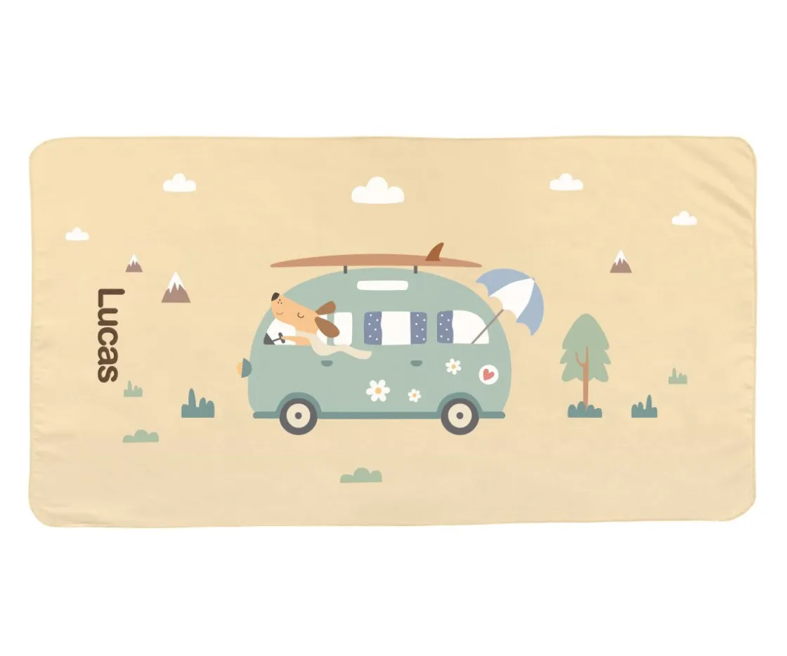 Niños Monnëka Toalla Playa Microfibra Surf Van Personalizable