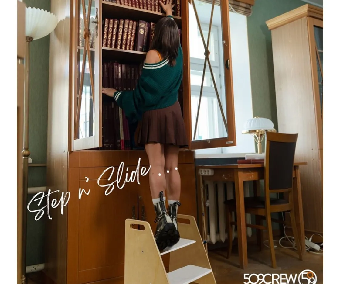 Niños 509 Crew Tobogán con Escalera 2 en 1 Natural