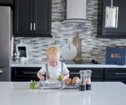 Ettetete Torre Aprendizaje Montessori Mesa y Silla Natural / Plateado