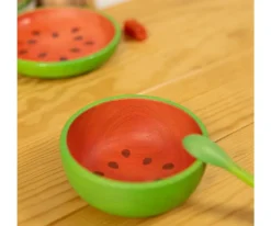 Oli & Carol Vajilla 3 Piezas de Madera Wally The Watermelon^ Baby Led Weaning