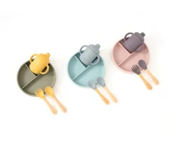 Olmitos Vajilla 5 Piezas Silicona Pink