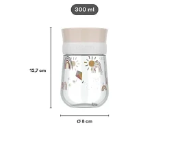 Mepal Vaso Antiderrame 360º Mio Sunshine & Rainbow 300 ml^Niños Vasos Para Bebés Y Niños