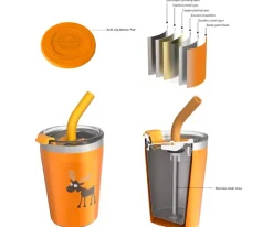 Carl Oscar Vaso Termo Hermético con Pajita TEMP Tumbler Reno Orange