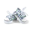 Minikane Zapatillas Komvers Blancas con Cuadros Vichy Azul / Verde para Muñeco Gordis^Niños Accesorios Para Muñecas